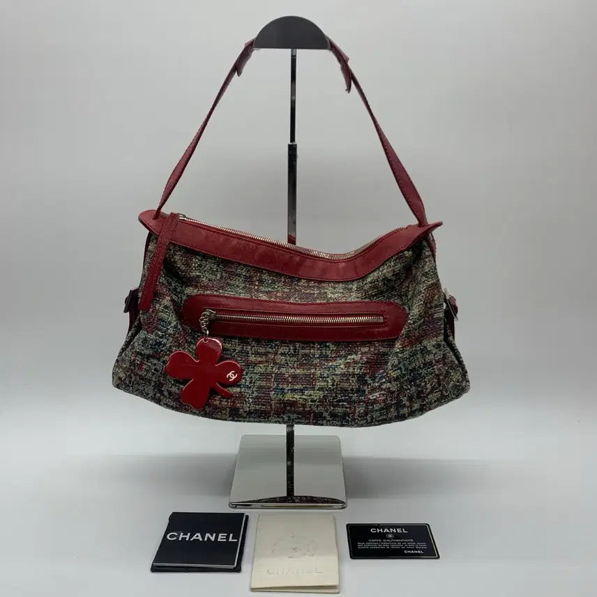 [BUNJANG] Chanel Clover Tweed Shoulder Bag (Red) / 267001503 샤넬 클로버 트위드 숄더백 10번대 레드