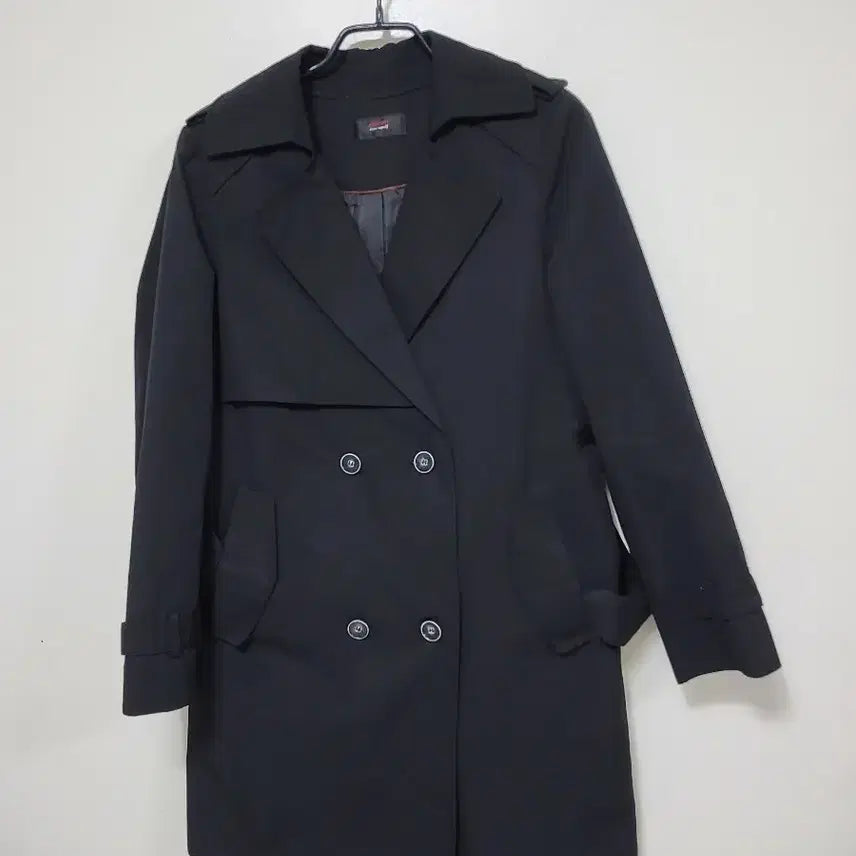 [BUNJANG] JISEN BLACK Double Button Trench Coat / 지센블랙 더블 버튼 트렌치 코트.260501