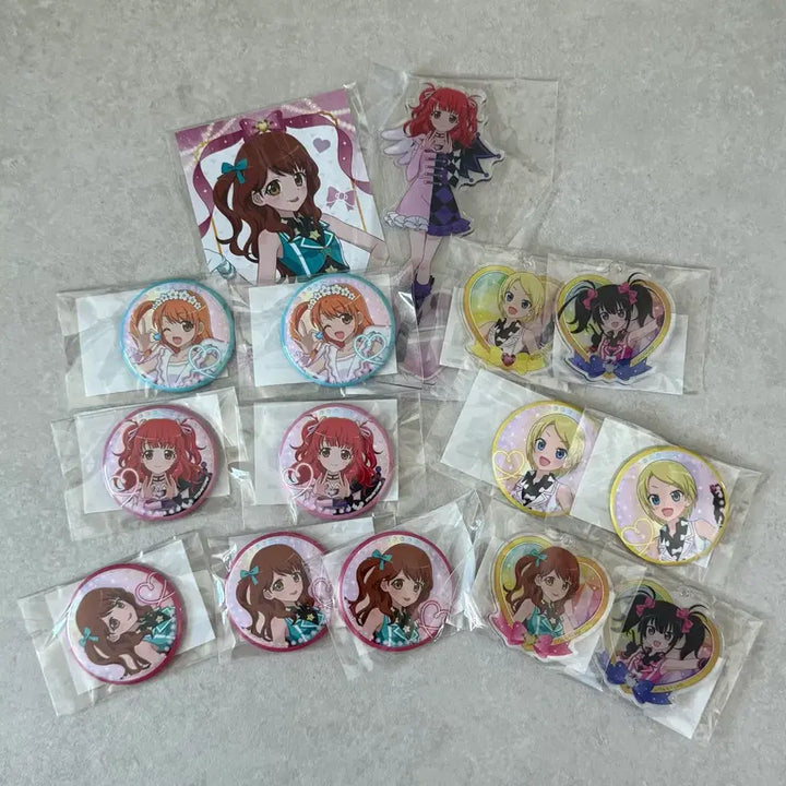 [BUNJANG] Pretty Rhythm Aurora Dream Acrylic Stand Keychain &amp; Badge Bundle Set (Aira, Rhythm) / 일괄) 마루쿠지 프리티리듬 오로라 드림 아크릴스탠드 키링 아이라 리듬