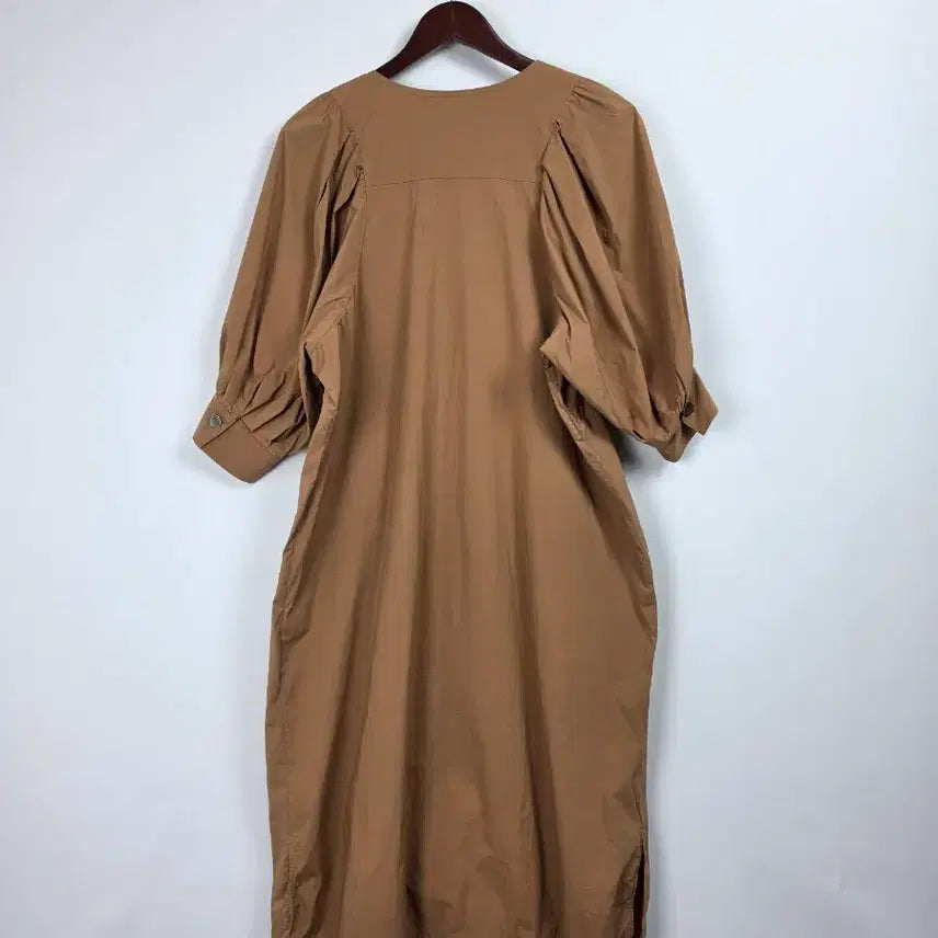 [BUNJANG] JJLO Brown Puff Sleeve Long Span Dress Women&