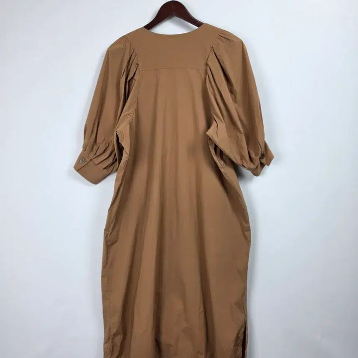 [BUNJANG] JJLO Brown Puff Sleeve Long Span Dress Women&