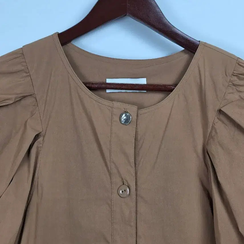 [BUNJANG] JJLO Brown Puff Sleeve Long Span Dress Women&