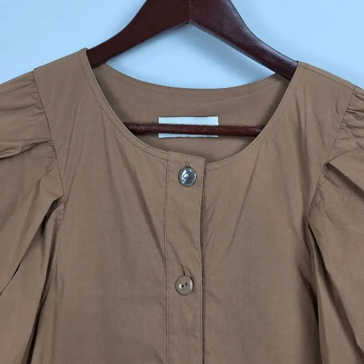 [BUNJANG] JJLO Brown Puff Sleeve Long Span Dress Women&