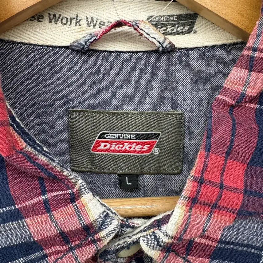 [BUNJANG] Dickies Red/Navy Check Short Sleeve Western Shirt Women&