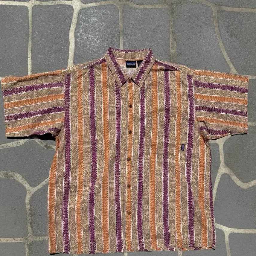 [BUNJANG] 90s Patagonia Organic Cotton Pattern Short Sleeve Shirt / 90s 파타고니아 반팔 패턴 셔츠