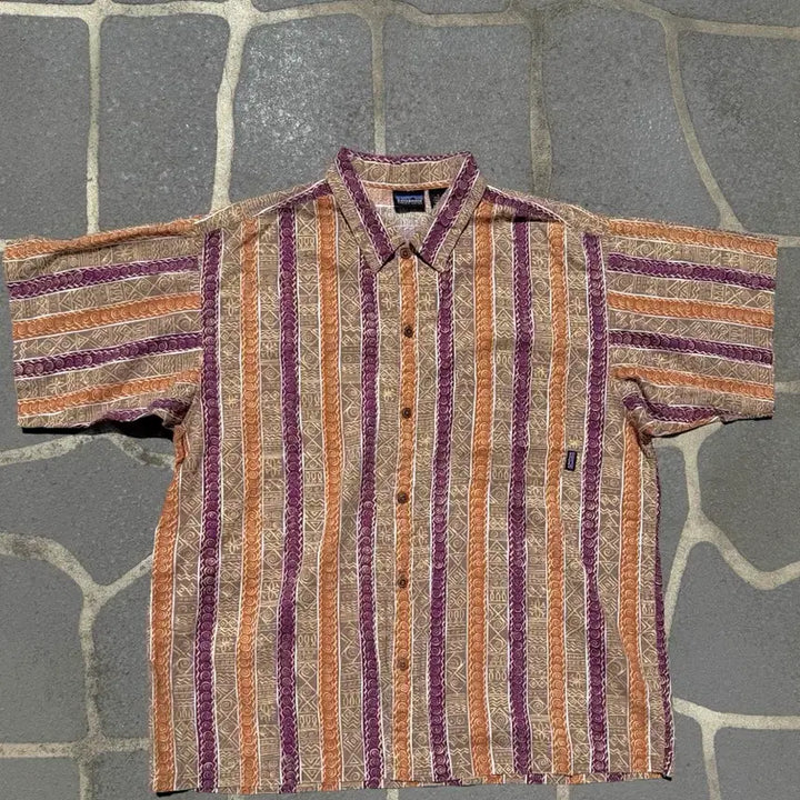[BUNJANG] 90s Patagonia Organic Cotton Pattern Short Sleeve Shirt / 90s 파타고니아 반팔 패턴 셔츠
