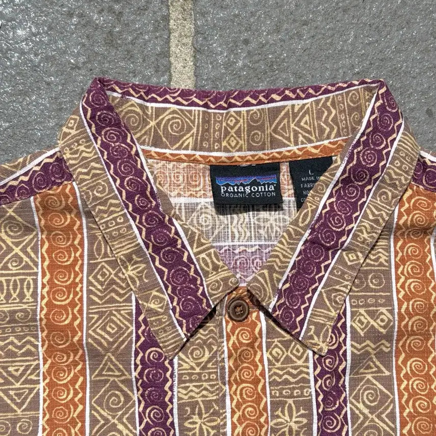 [BUNJANG] 90s Patagonia Organic Cotton Pattern Short Sleeve Shirt / 90s 파타고니아 반팔 패턴 셔츠