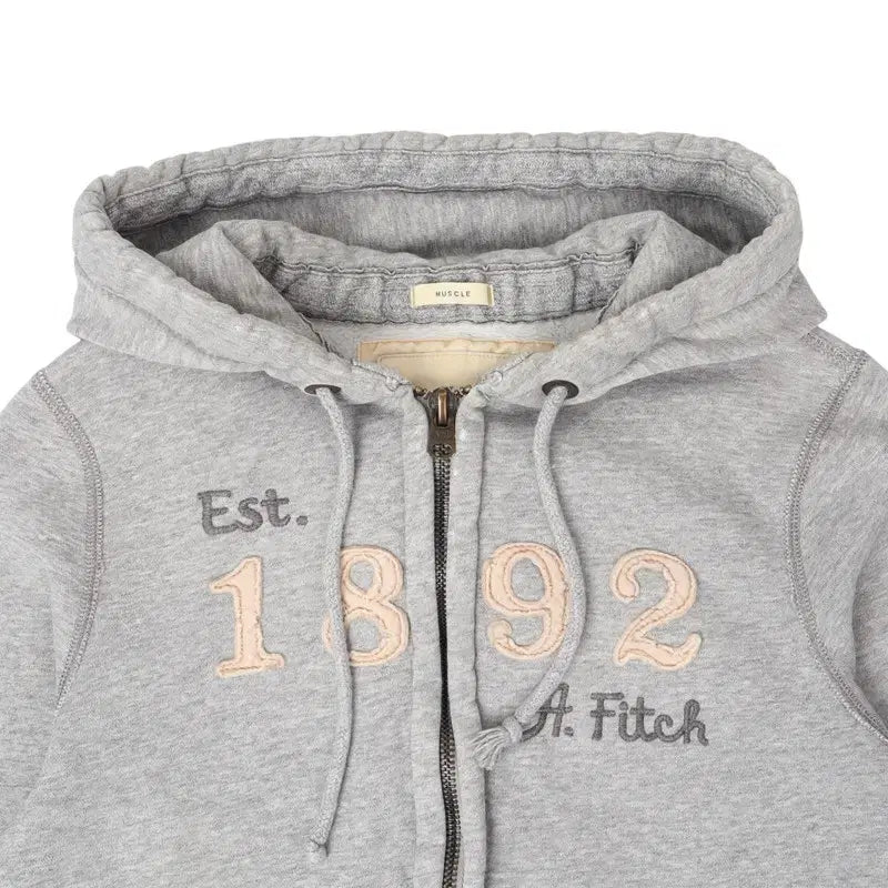 [BUNJANG] Abercrombie &amp; Fitch Grey 1892 Heavy Hooded Zip-Up Jacket / 아베크롬비 그레이 1892 헤비 후드집업