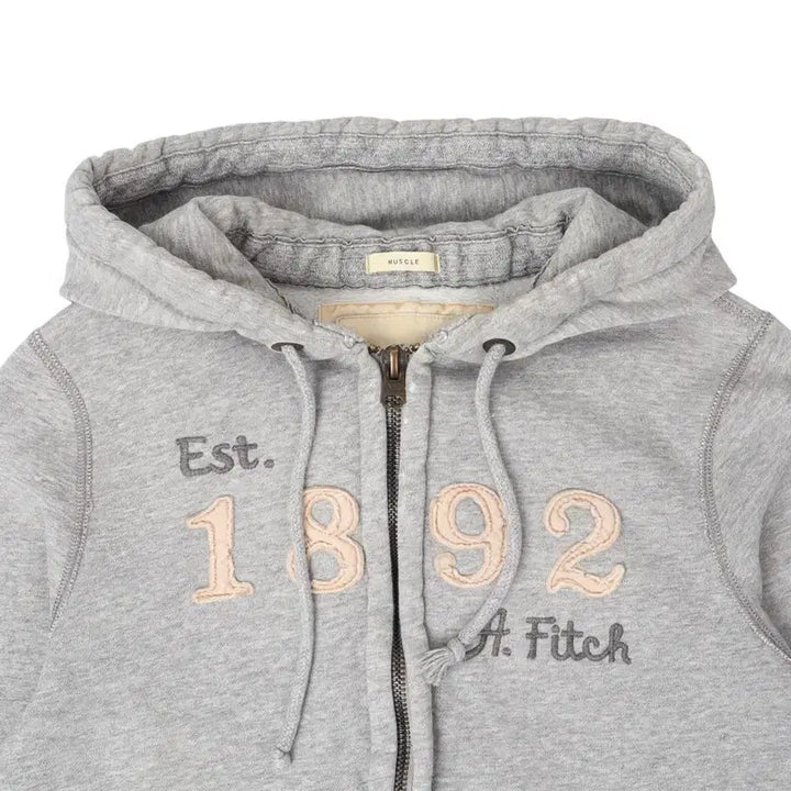 [BUNJANG] Abercrombie &amp; Fitch Grey 1892 Heavy Hooded Zip-Up Jacket / 아베크롬비 그레이 1892 헤비 후드집업