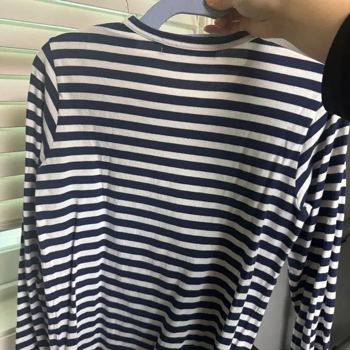 [BUNJANG] Comme des Garçons Double Wappen Striped Long Sleeve T-shirt / 꼼데가르송 더블와펜 스트라이프 긴팔 티셔츠