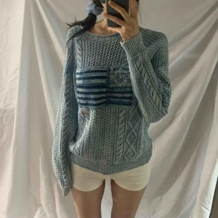 [BUNJANG] Polo Ralph Lauren American Flag Knit Sweater / 폴로 랄프로렌 성조기니트