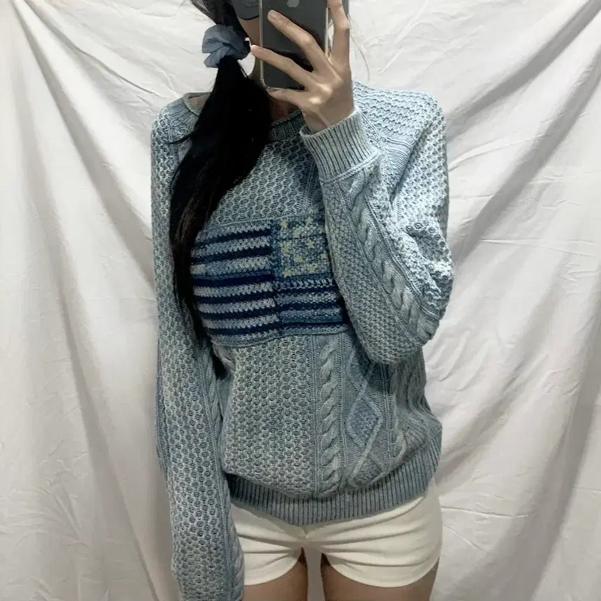 [BUNJANG] Polo Ralph Lauren American Flag Knit Sweater / 폴로 랄프로렌 성조기니트