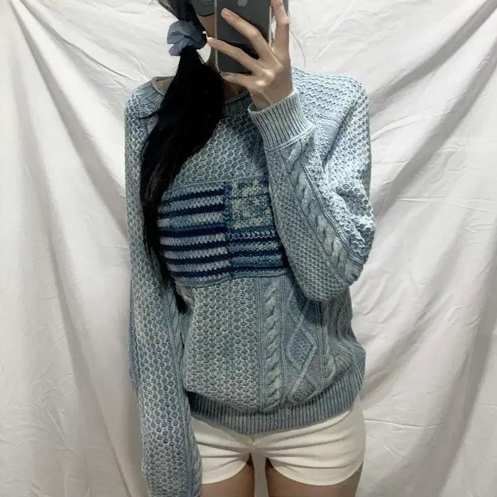 [BUNJANG] Polo Ralph Lauren American Flag Knit Sweater / 폴로 랄프로렌 성조기니트