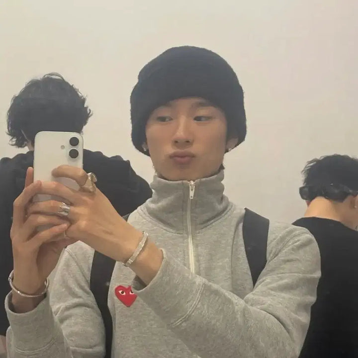 [BUNJANG] Comme des Garçons 5 Heart Zip-Up Sweatshirt Grey Jersey / 오늘만 가격 내림~ 꼼데가르송 5 하트 집업 스웨트셔츠 그레이 져지