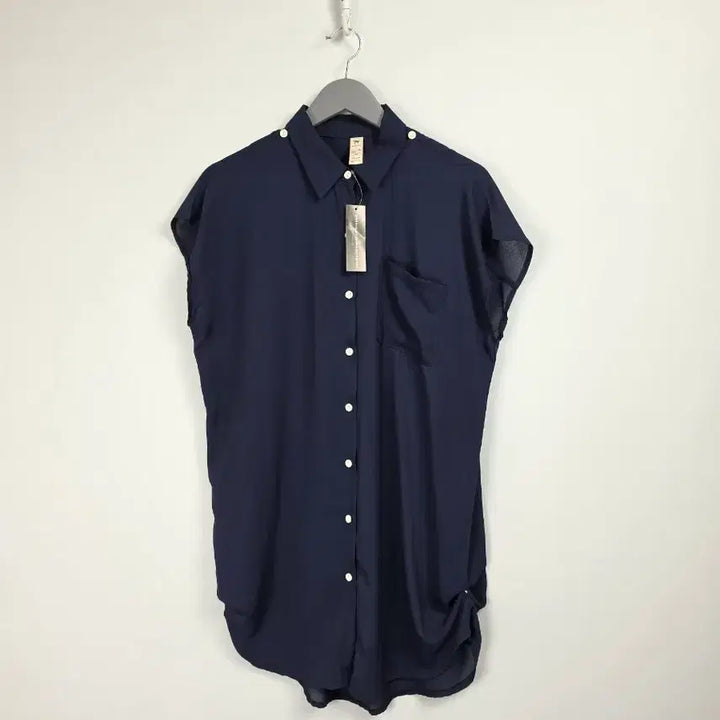 [BUNJANG] JC Style Navy Sleeveless Long Blouse - Free Size / 새상품) JC 스타일 네이비 민소매 롱 블라우스 여 프리사이즈. 0504