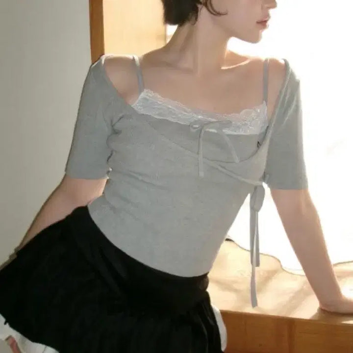 [BUNJANG] Andmary Cachecoeur Lace Set Tops / andmary Cachecoeur lace set tops 스나계