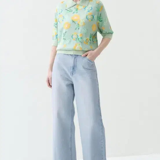 [BUNJANG] Lanvin Sequin &amp; Bead Flower Knit Top / 한섬 랑방 시퀸&amp;비즈 플라원 니트