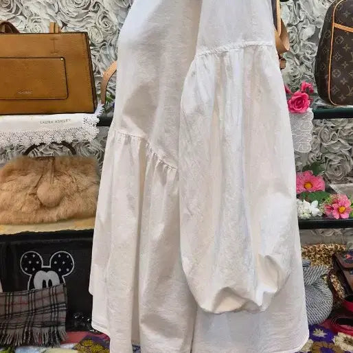 [BUNJANG] Deux Amour Cotton Blend Balloon Sleeve Blouse / Deux Amour 면 혼방 바스락 블라우스 (66 77)