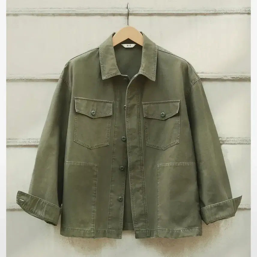[BUNJANG] HAZZYS HIS Fatigue Shirt Jacket Olive Green / HIS HAZZYS 헤지스 퍼티그 셔켓 올리브그린