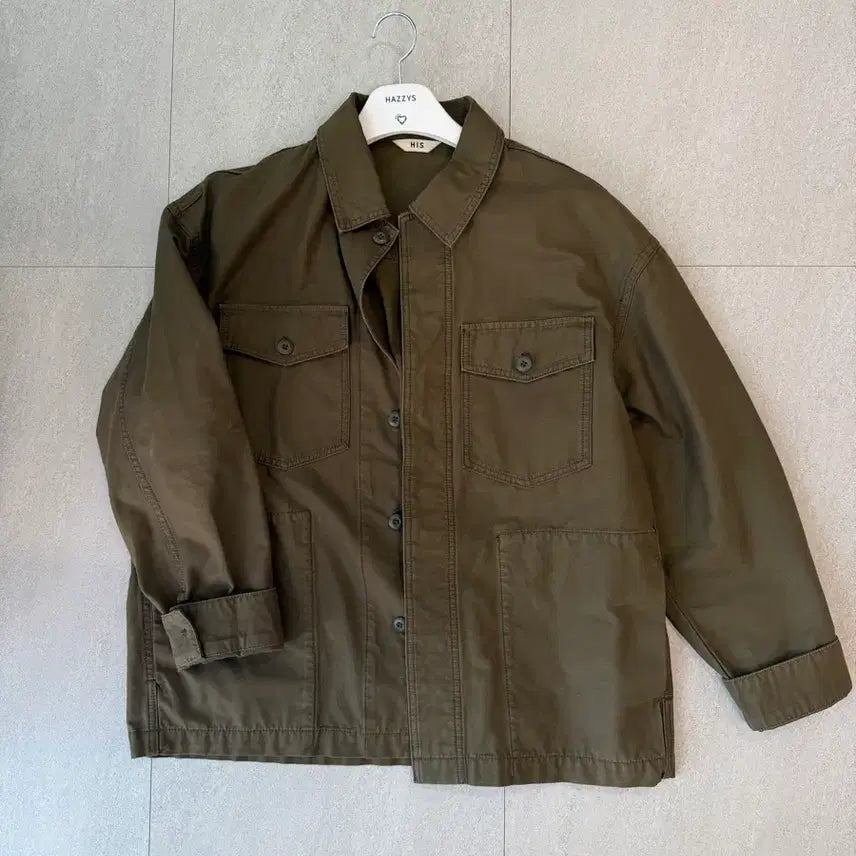 [BUNJANG] HAZZYS HIS Fatigue Shirt Jacket Olive Green / HIS HAZZYS 헤지스 퍼티그 셔켓 올리브그린