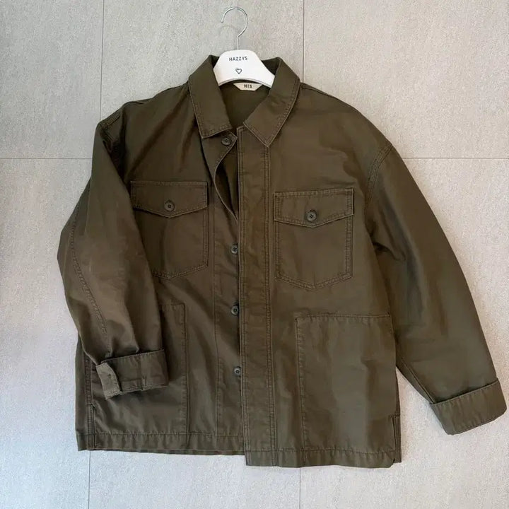[BUNJANG] HAZZYS HIS Fatigue Shirt Jacket Olive Green / HIS HAZZYS 헤지스 퍼티그 셔켓 올리브그린