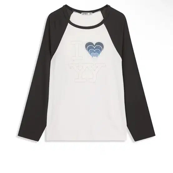 [BUNJANG] Openyy I LOVE YY Raglan Tee Blue / [오픈와이와이] I LOVE YY RAGLAN TEE, BLUE