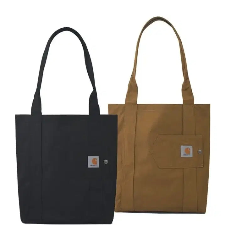 [BUNJANG] Carhartt WIP Pocket Tote Bag Black/Brown / 칼하트 포켓 토트백 블랙/브라운