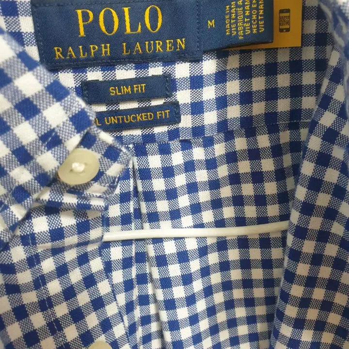 [BUNJANG] Polo Ralph Lauren Blue Gingham Check Short Sleeve Shirt / 폴로 랄프로렌 블루 깅엄체크 반팔 남방