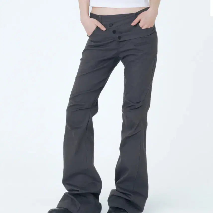 [SOLD OUT] 미세키서울 스트렙 부츠컷 팬츠 차콜