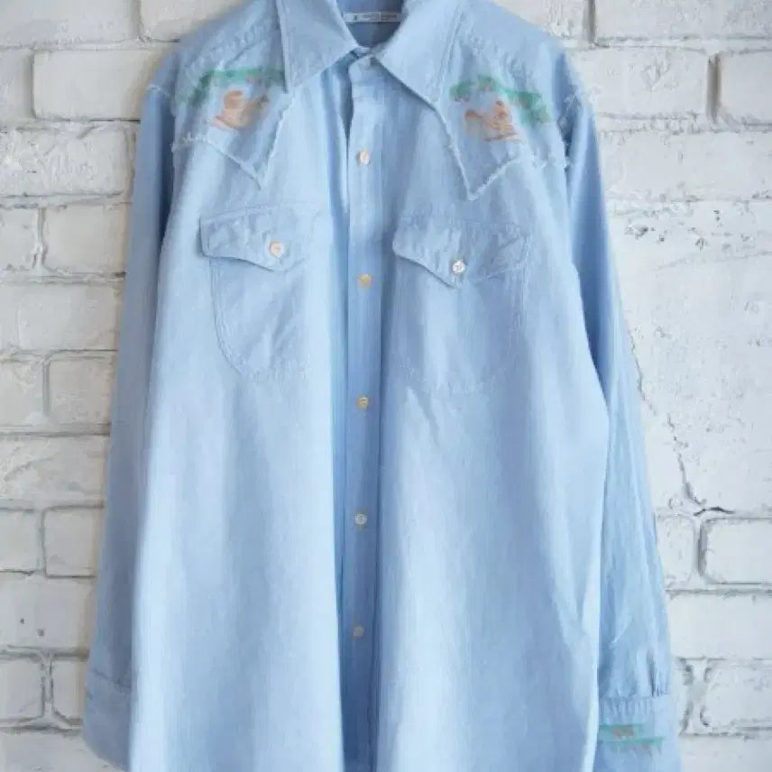 [BUNJANG] Mati &amp; Sons Chambray Western Print Shirt Size 2 / [2,새상품] 마티앤선즈 웨스턴 샴브레이 프린트 셔츠