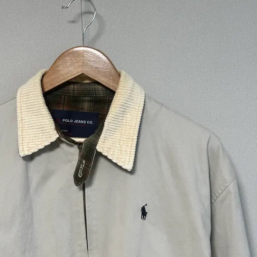 [BUNJANG] Polo Ralph Lauren Khaki Corduroy Collar Blouson Jacket / 폴로 블루종 자켓