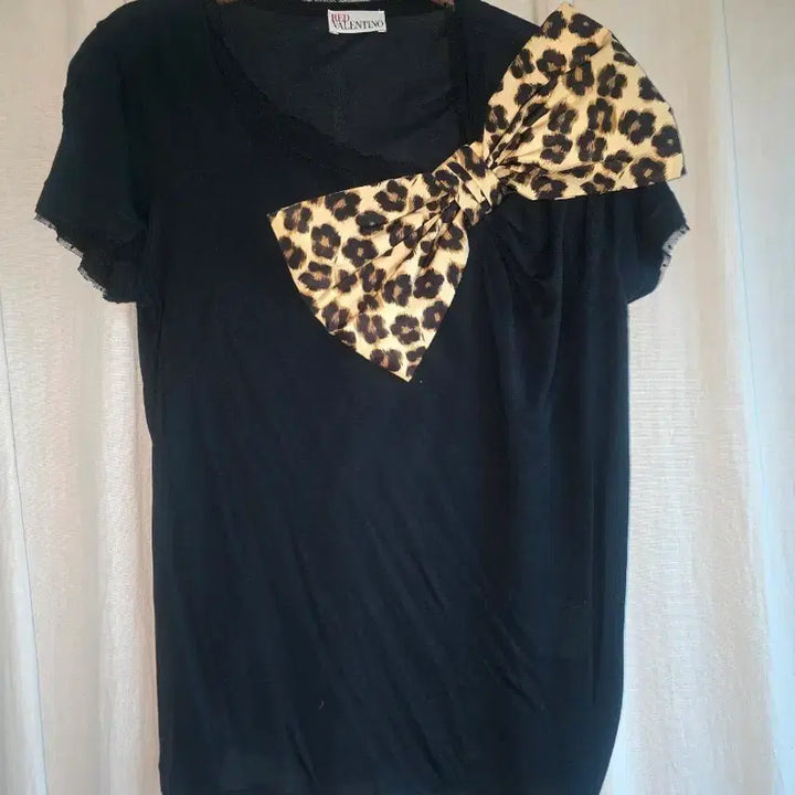 [BUNJANG] REDValentino Ribbon Short-Sleeve T-Shirt Black Modal / 레드 발렌티노 리본 반팔 티셔츠