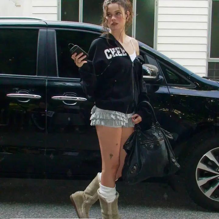 [BUNJANG] Black Up Flounce Mini Skirt Pants / 블랙업 캉캉 미니스커트 팬츠