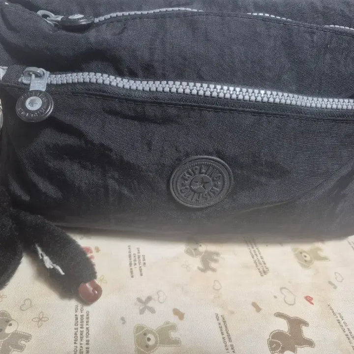 [BUNJANG] Kipling Black Mini Crossbody Bag with Keychain / 키플링 블랙 미니 크로스백 + 키링