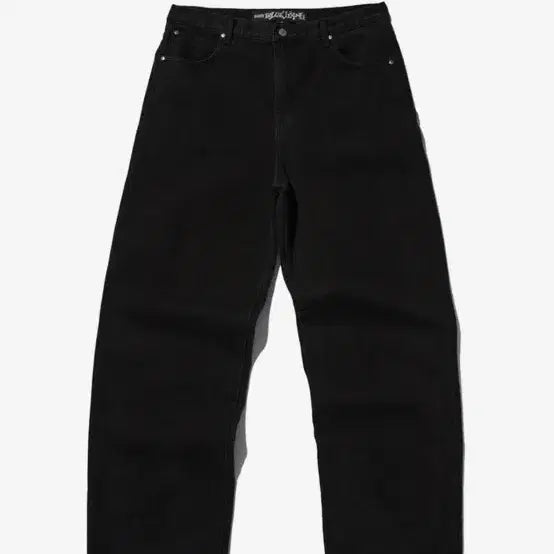 [BUNJANG] Suede Baggy Denim Black Jeans / 스웨이드 배기데님 블랙