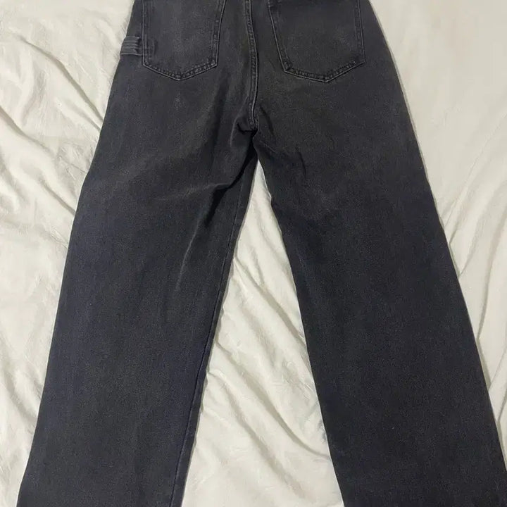 [BUNJANG] Suede Baggy Denim Black Jeans / 스웨이드 배기데님 블랙