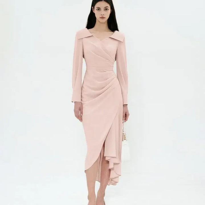 [BUNJANG] Gracyu Diamant Wrap Style Long Dress (Pink, M) / 그레이스유 원피스 디아망 M 핑크