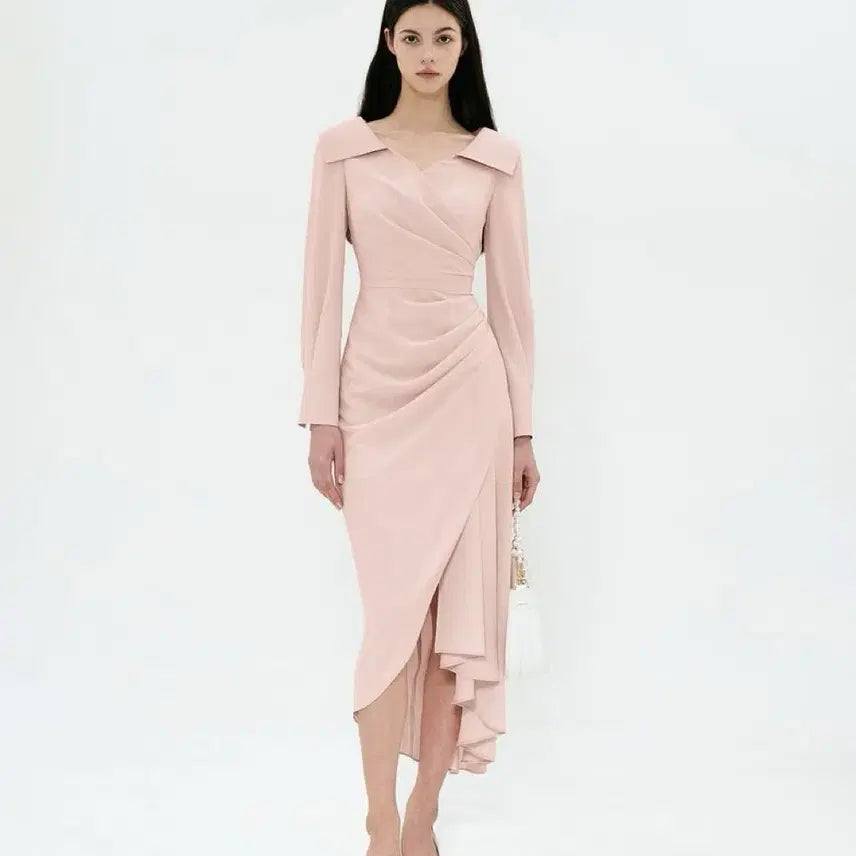 [BUNJANG] Gracyu Diamant Wrap Style Long Dress (Pink, M) / 그레이스유 원피스 디아망 M 핑크
