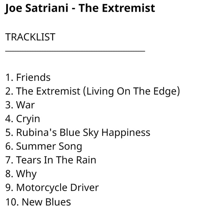 [BUNJANG] Joe Satriani The Extremist (CD) / Joe Satriani -The Extremist(CD)한국반92EX++
