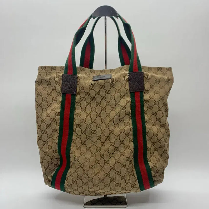 [BUNJANG] Gucci Supreme Jacquard Canvas Tricolor Web Tote Bag 189669 / 267001504 구찌 슈프림 자가드 캔버스 삼선 웹 토트백 189669