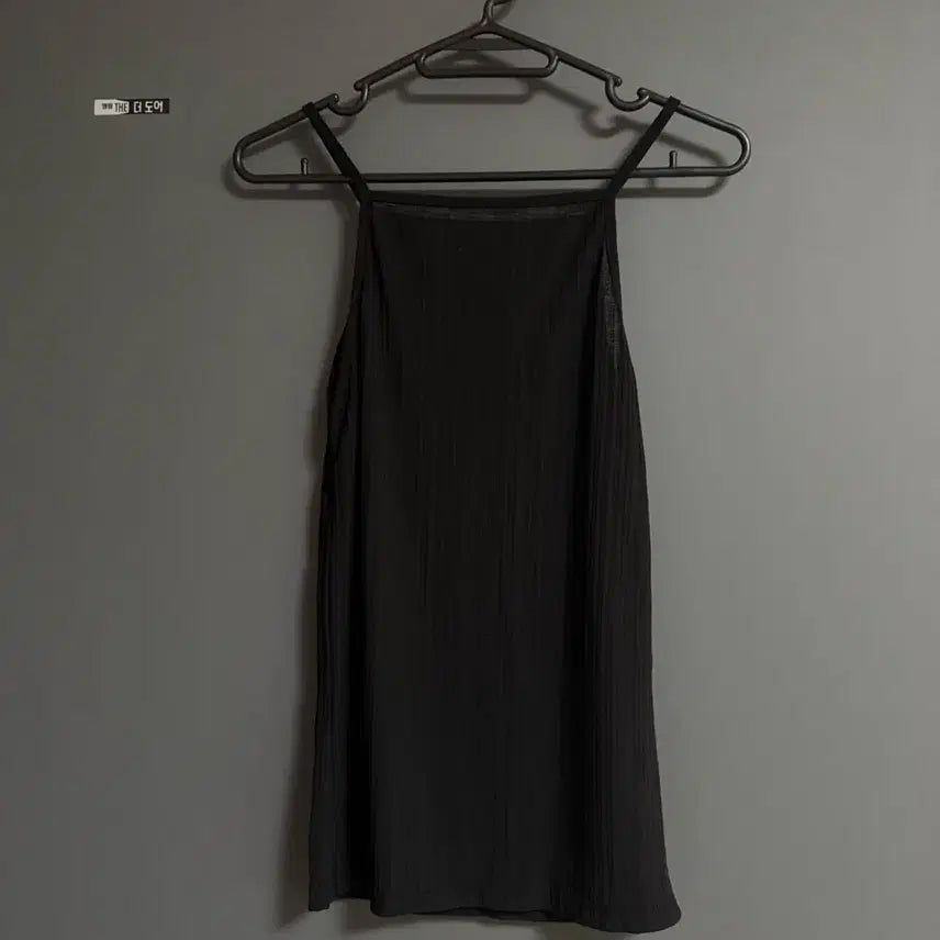 [BUNJANG] Black See-Through Halterneck Sleeveless Top / 블랙 시스루 홀터넥 나시 탑