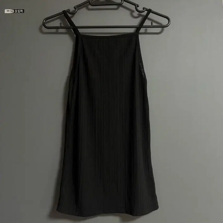 [BUNJANG] Black See-Through Halterneck Sleeveless Top / 블랙 시스루 홀터넥 나시 탑