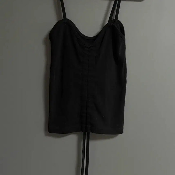 [BUNJANG] Black Shirring String Tank Top / 블랙 셔링 스트링 나시탑