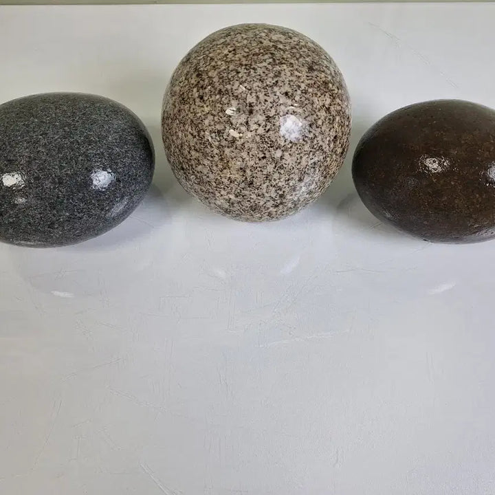[BUNJANG] Namhangang River Natural Stone - Set of 3 Smooth, Round Stones / 수집 취미 남한강 자역석  수석 둥근돌 3점