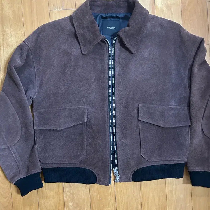 [BUNJANG] Andros Suede Blouson Jumper Dark Brown L / 앤드로스 스웨이드 블루종 점퍼 다크 브라운 L ( 실측 참고 )