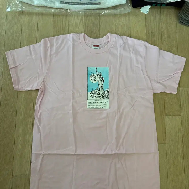 [BUNJANG] Supreme Short Sleeve T-Shirt Pink / [M] 슈프림 반팔 티셔츠 핑크