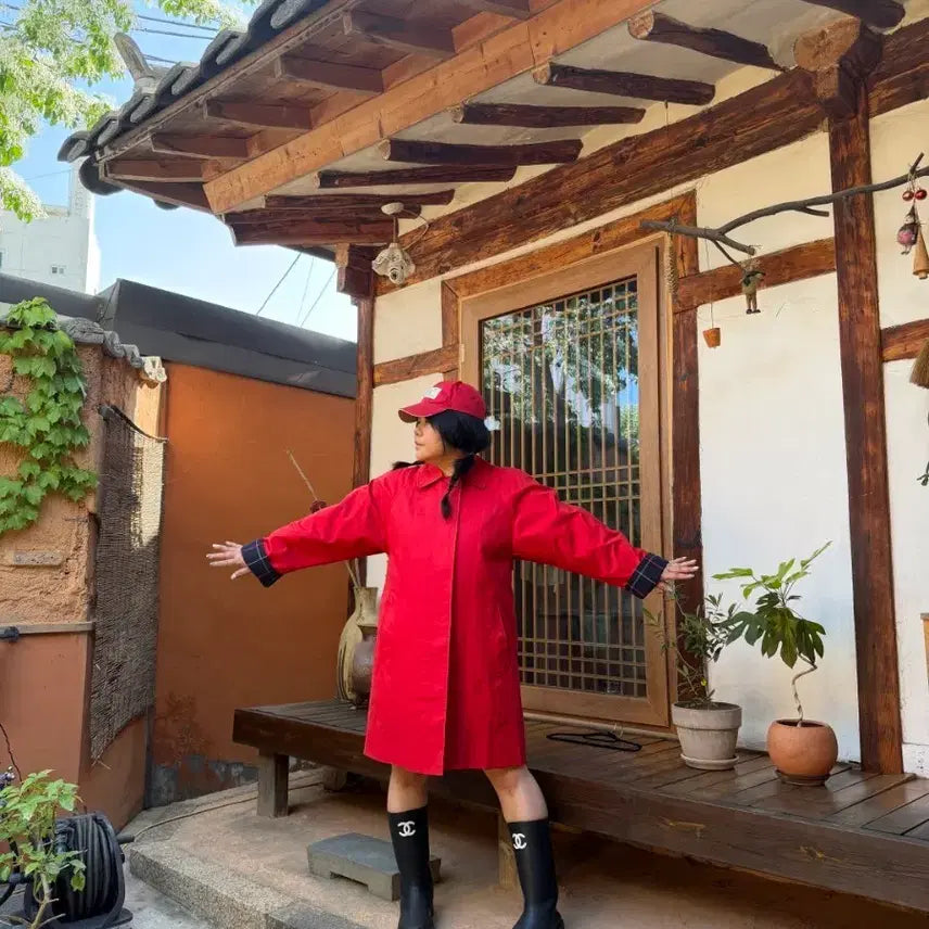 [BUNJANG] Burberry Classic Red Trench Coat / 버버리 쨍한 레드 클래식 바바리
