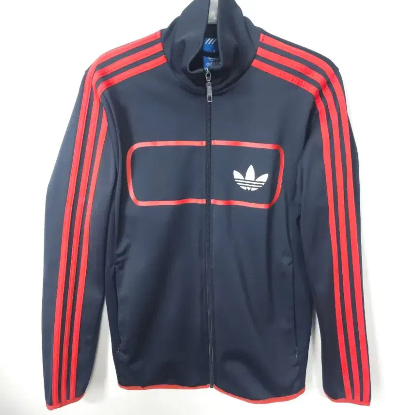 [BUNJANG] Adidas Navy Track Top with Red Three Stripes Accent - XL (110) / 아디다스 네이비 색상에 레드 삼선 포인트가 매력적인 트랙탑 110 XL