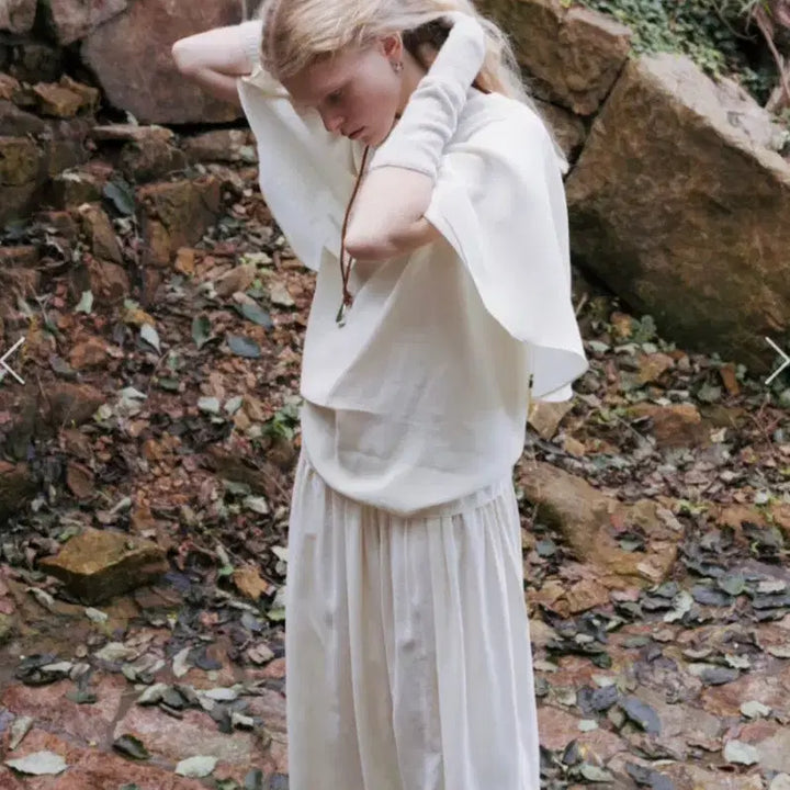 [BUNJANG] MONOHA Soft Flow Shirring Skirt (Ivory) / (택0)모노하 Soft Flow Shirring Skirt (Ivory)