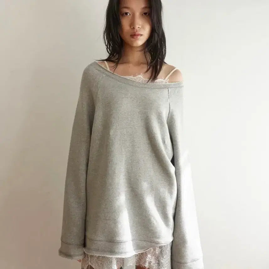 [BUNJANG] Seric Basic Sweat Top - Grey / 세릭 베이직 스웻 탑 그레이